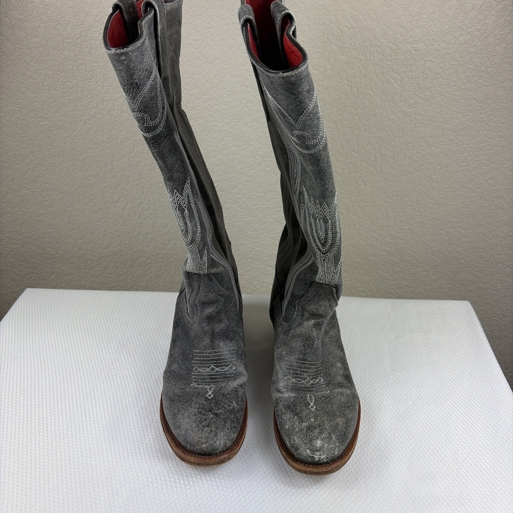 Macie Bean Ladies Rodeo Grey Boots M5001 7.5 Tulip Pattern